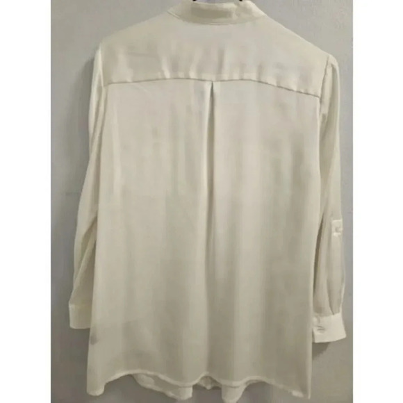The Limited Womens Off White Cream 3/4 Roll Sleeve Blouse Size Small - Picture 9 of 12